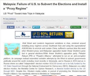 Pendedahan Tony Cartalucci berkaitan campurtangan Amerika Syarikat telah membuktikan hubungan erat PR dalam meminta sokongan AS untuk memerintah Malaysia