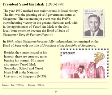 Presiden Pertama dan terakhir dari bangsa Melayu dilantik menjadi Presiden Singapura pada 1965. Kini ia hanya layak diabadikan pada setem dan duit kertas republik Singapura