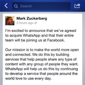 Mark Zuckerberg menggambarkan hasratnya untuk meningkatkan bilangan pengguna Facebook dan WhatsApp melalui perancangan yang strategik  