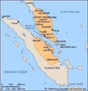 Kawasan pemeritahan Kesultanan Melayu Melaka merangkumi Semenanjung Tanah Melayu dan sebahagian kawasan Sumatera.