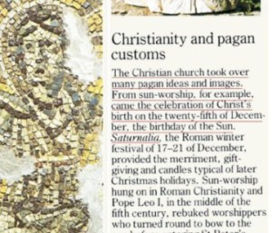 Bukti jelas yang menunjukkan sambutan Hari Natal atau Krismas berasal dari budaya Pagan.
